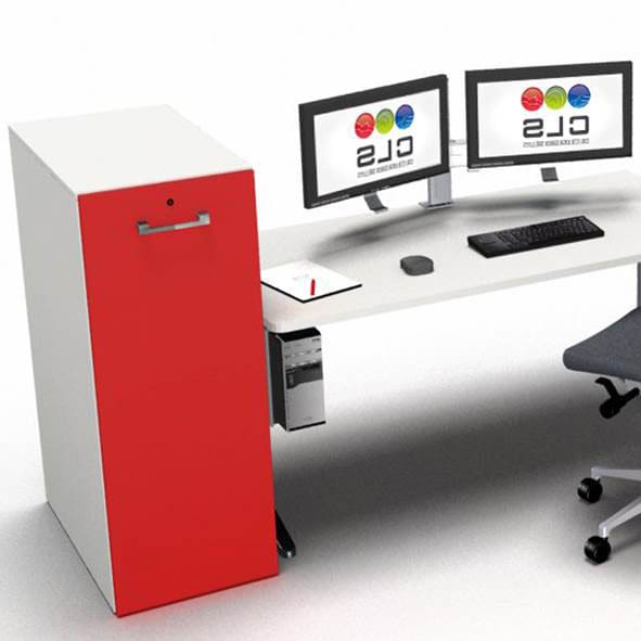 Casier Emile a coté d'un bureau